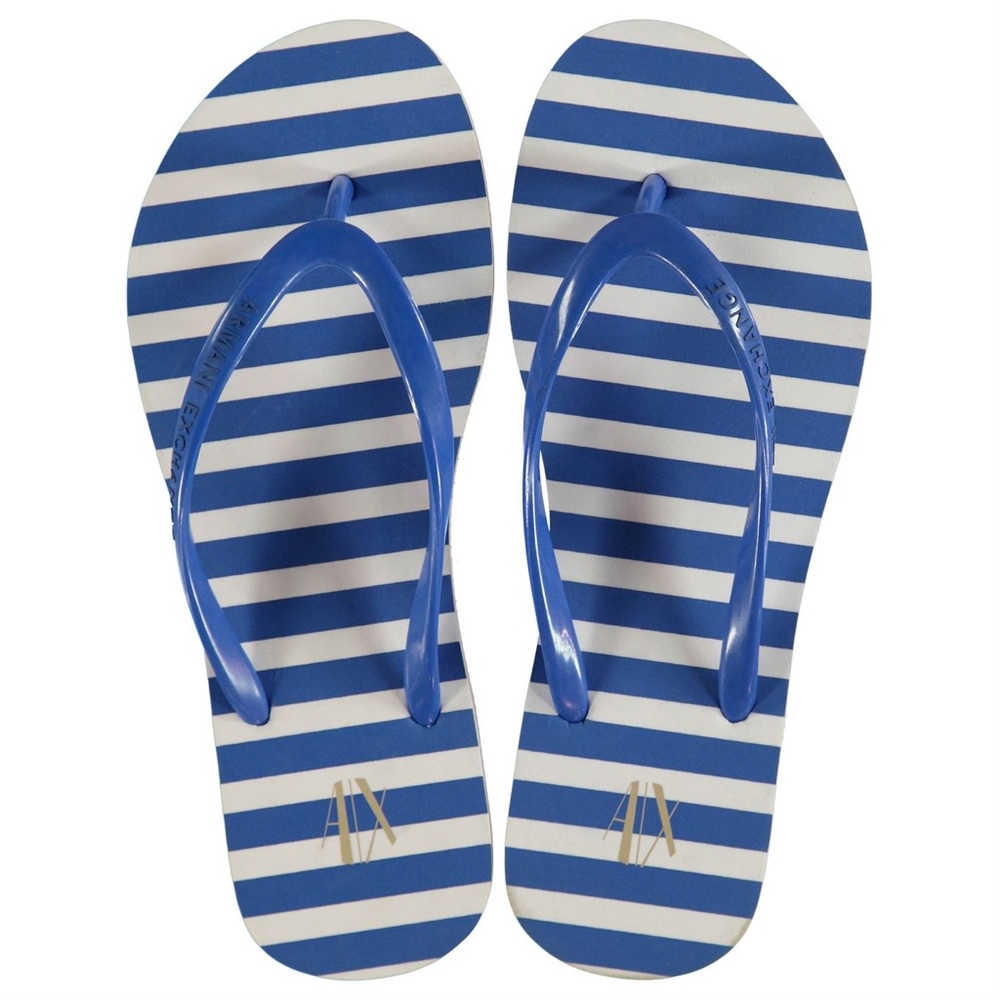 Armani Exchange Classic Striped Flip Flops Size:9